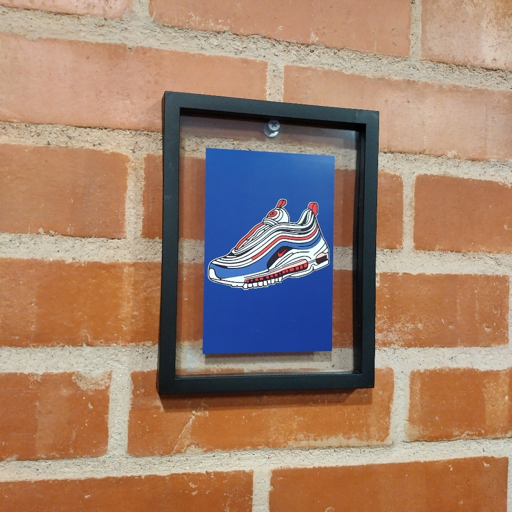 8 Bit Nike Airmax 97 Framed Mini Art Print By Neon Nicho Lo-fi Pixel Art